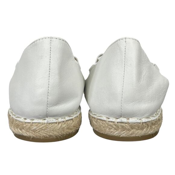 Eileen Fisher Lee Washed Leather D'orsay Espadrille Flats White Leather Size 8.5 - Picture 7 of 12
